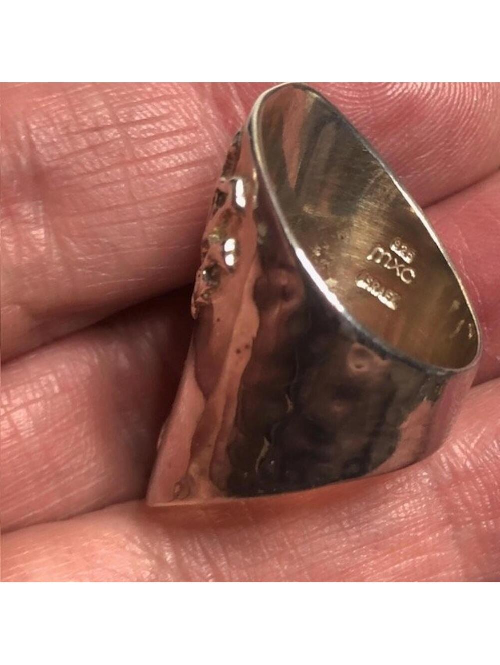 B0366  Sterling Silver MXC Israel 925 Tree Motif Statement sz 7 Ring 11.9grams - Picture 3 of 3
